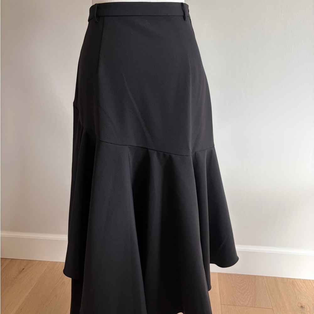 NWT JNBY Small Assymetrical Hem Stretch Artsy Ruffled Midi Black Skirt - Picture 8 of 14